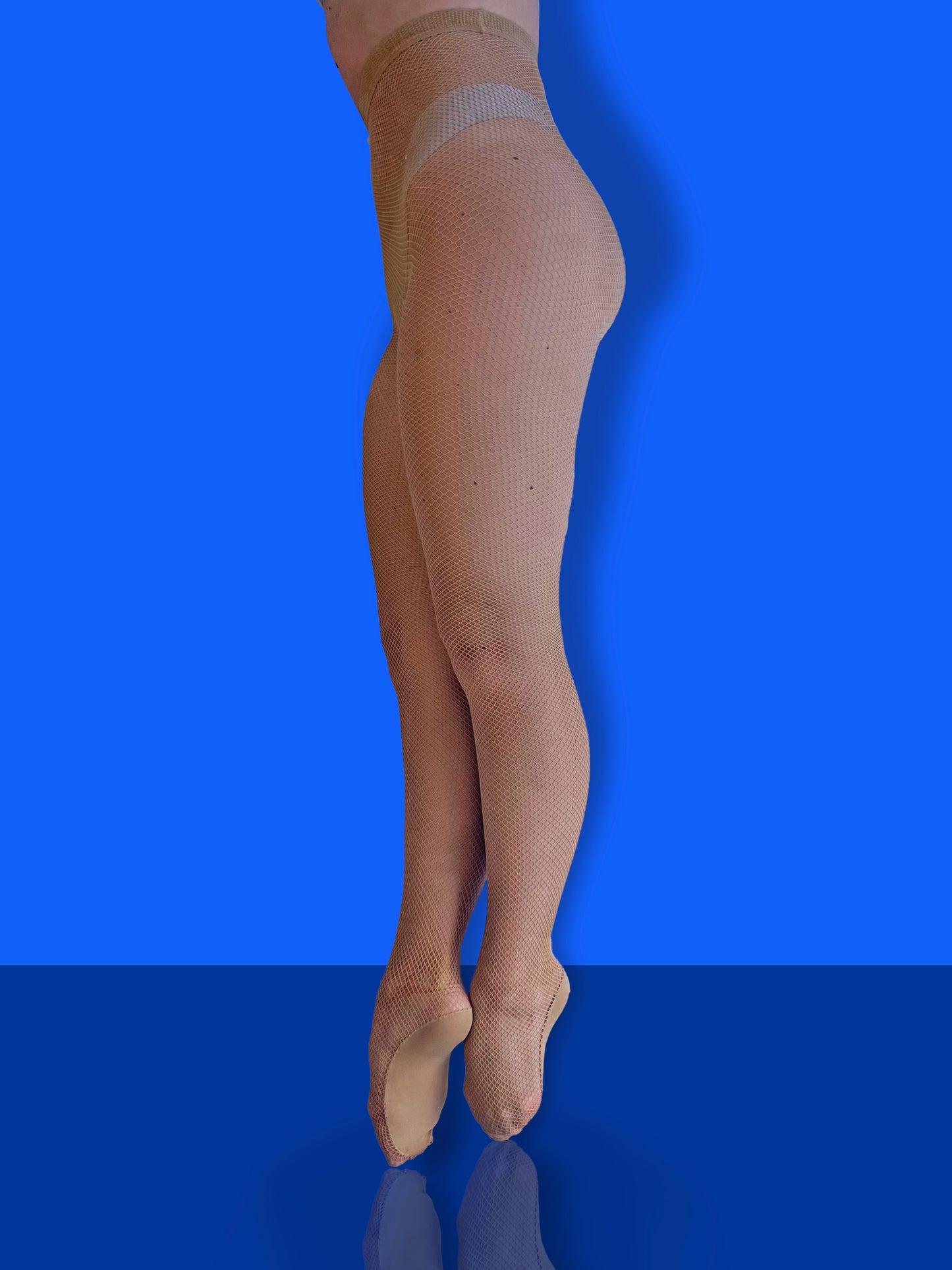 Bettie Fishnet Tights | Back-Seam Sparkle | Light Tan