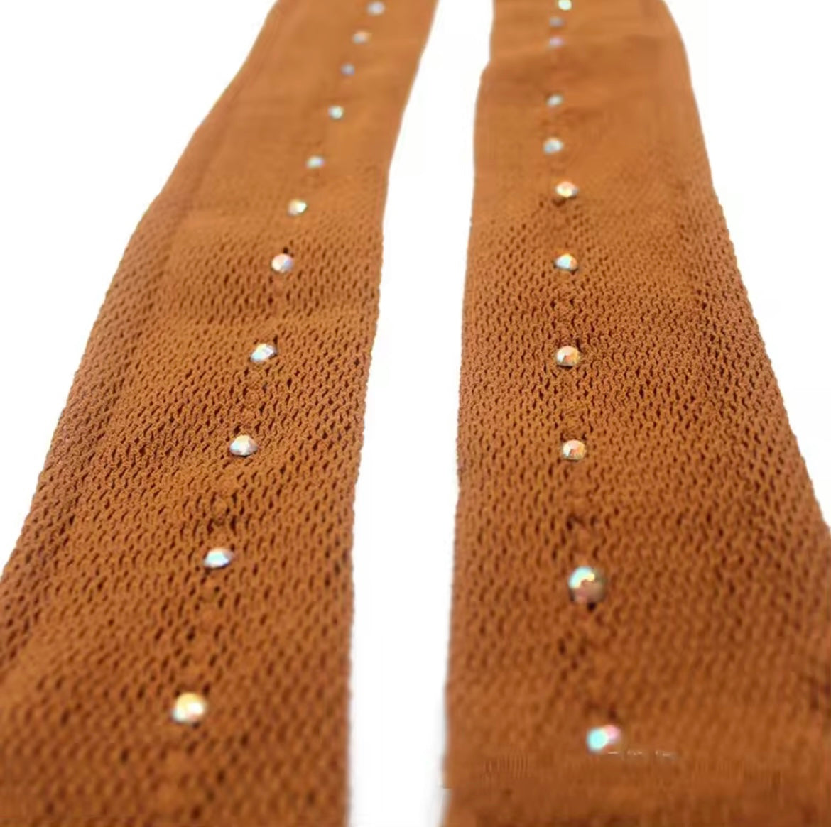 Bettie Fishnet Tights | Back-Seam Sparkle | Light Tan